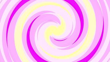a pink and yellow swirl background with a white center video