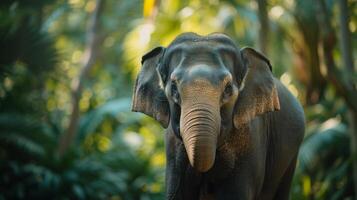 ai generado un hermosa elefante mira a el cámara foto