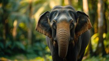 ai generado un hermosa elefante mira a el cámara foto