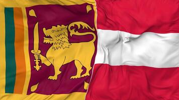 sri Lanka und Österreich Flaggen zusammen nahtlos Schleifen Hintergrund, geloopt stoßen Textur Stoff winken schleppend Bewegung, 3d Rendern video