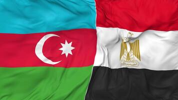 Azerbaijan and Egypt Flags Together Seamless Looping Background, Looped Bump Texture Cloth Waving Slow Motion, 3D Rendering video