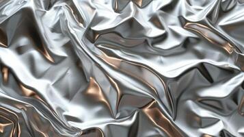 AI generated Abstract background made of silver foil photo