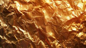 AI generated Abstract background made of gold foil photo