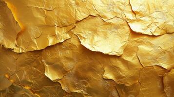 AI generated Abstract background made of gold foil photo