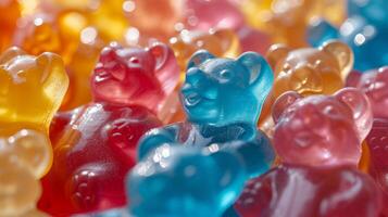 AI generated Abstract background of colorful gelatin bears photo