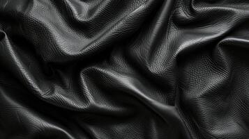 AI generated Abstract background made of black leather texture photo