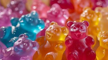 AI generated Abstract background of colorful gelatin bears photo