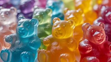 AI generated Abstract background of colorful gelatin bears photo