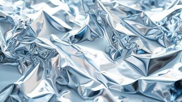 AI generated Abstract background made of silver foil photo