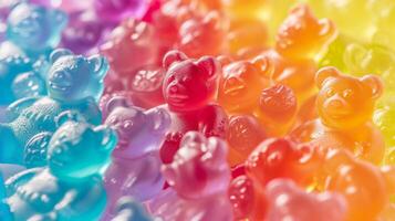 AI generated Abstract background of colorful gelatin bears photo