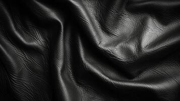 AI generated Abstract background made of black leather texture photo