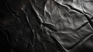 AI generated Abstract background made of black leather texture photo