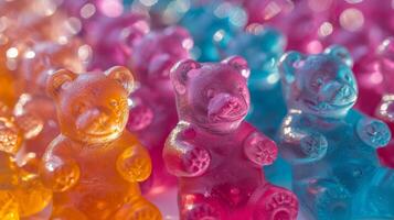 AI generated Abstract background of colorful gelatin bears photo