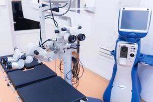 cataract surgery lasik device ophthalmology operation room. surgery background. surgical microscope photo