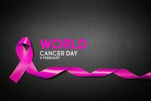 World cancer day concept on black background photo