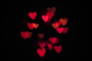 Blurred hearts. Valentines day background. selective focus photo