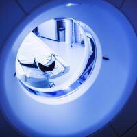 CT examination in the process. Detail of MRI scanner photo