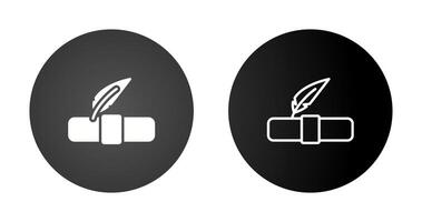 Quill pen with scroll Vector Icon