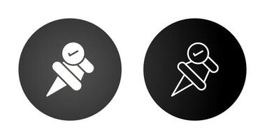 Pushpin with checkmark Vector Icon