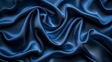 AI generated Abstract background made of dark blue silk material photo