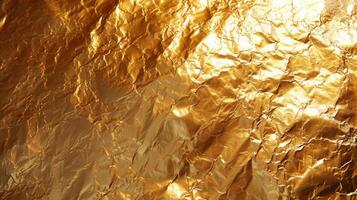 AI generated Abstract background made of gold foil photo