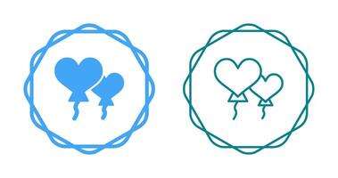 Heart shaped balloons Vector Icon