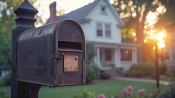 AI generated American mailbox close-up photo