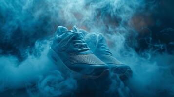 AI generated Beautiful advertisement for sports sneakers photo