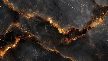 AI generated Beautiful background of black natural marble with golden veins photo