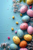 AI generated Beautiful bright poster for Easter advertising without text photo