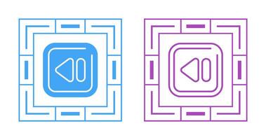 Rewind Square Vector Icon