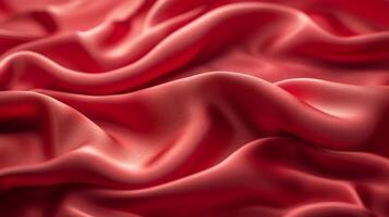 AI generated Abstract background made of red silk material photo