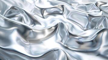 AI generated Abstract background made of silver foil photo