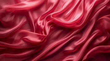 AI generated Abstract background made of red silk material photo