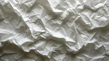 AI generated abstract background made of crumpled craft white paper photo