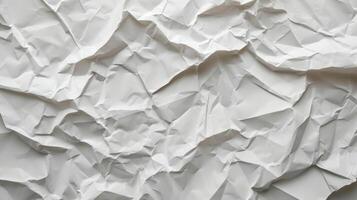 AI generated abstract background made of crumpled craft white paper photo