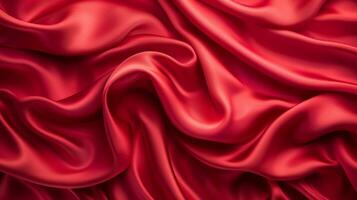 AI generated Abstract background made of red silk material photo