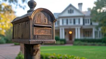 AI generated American mailbox close-up photo