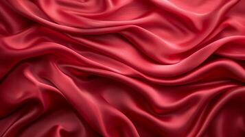 AI generated Abstract background made of red silk material photo