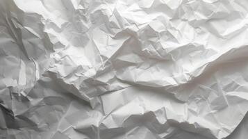 AI generated abstract background made of crumpled craft white paper photo