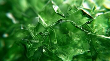 AI generated Abstract green glass background photo