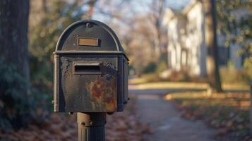 AI generated American mailbox close-up photo