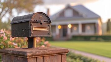 AI generated American mailbox close-up photo