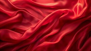 AI generated Abstract background made of red silk material photo