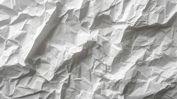 AI generated abstract background made of crumpled craft white paper photo