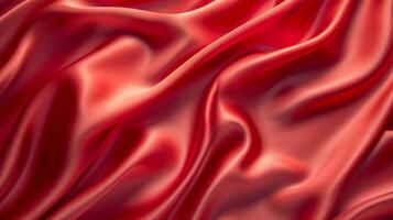 AI generated Abstract background made of red silk material photo