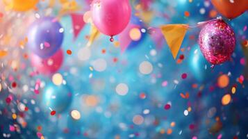 AI generated Festive blurred birthday background photo