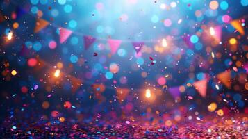 AI generated Festive blurred birthday background photo