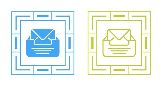 Inbox with envelope Vector Icon