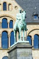 goslar, Alemania, 2015, ecuestre estatua de Wilhelm der grueso, imperial palacio o Káiserpfalz, goslar, duro, inferior Sajonia, Alemania, la unesco mundo patrimonio sitio foto